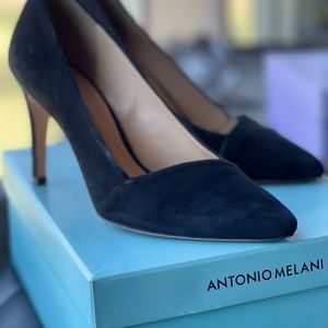 Antonio Melani  3 1/2” Black Suede Heels